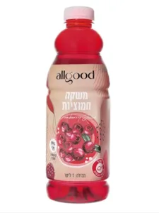 מיץ חמוציות ללא סוכר 1 ליטר(allgood)